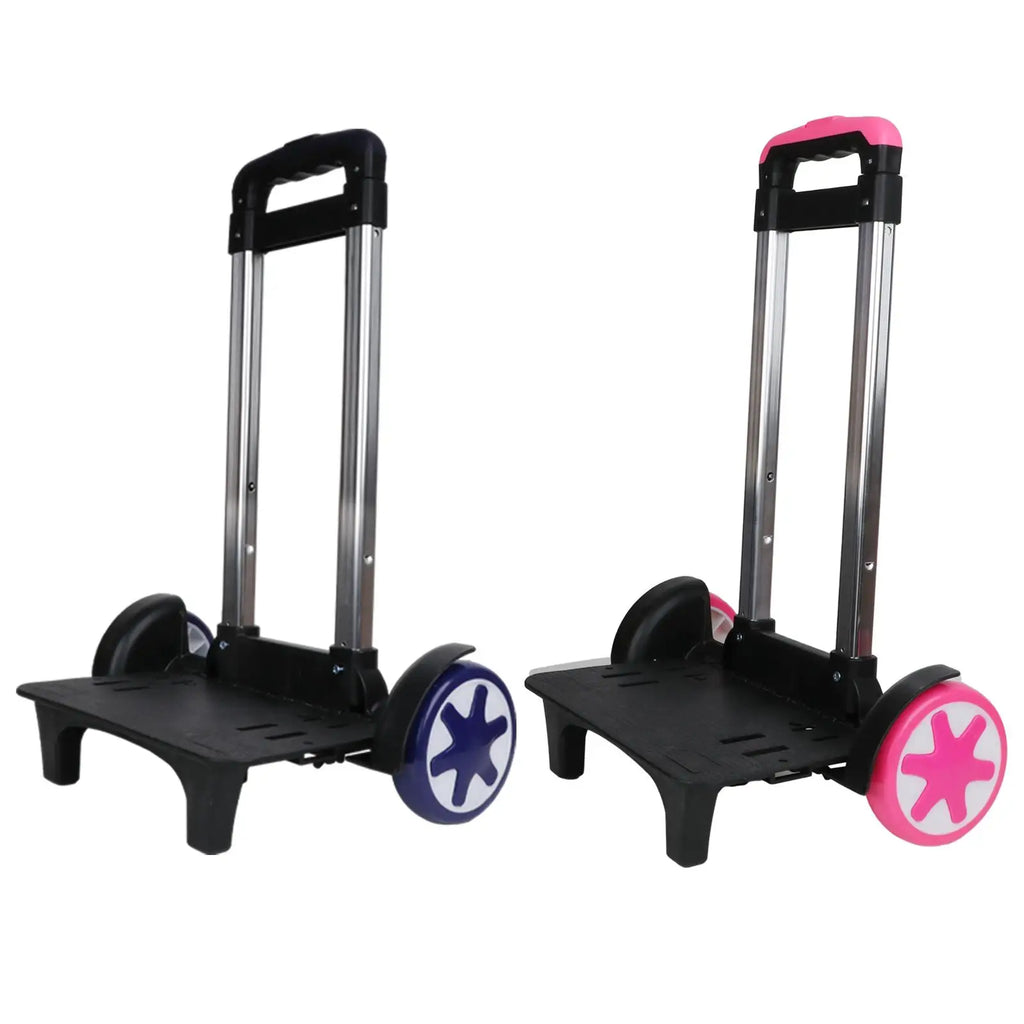 Backpack Trolley Compact Portable Wheeled Hand Trolley Roller Carrier Folding Wheeled Cart for Schoolbag Backpack Boxes Kids Zpaxo