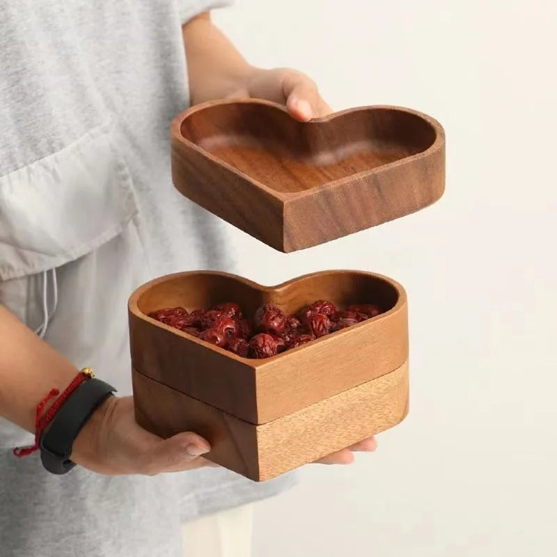 Heart Shaped Plates Dessert Trays Sushi Serving Tray Candy Dishes Decorative Wooden Pallets Decorate Valentines Day Candy Dish Zpaxo