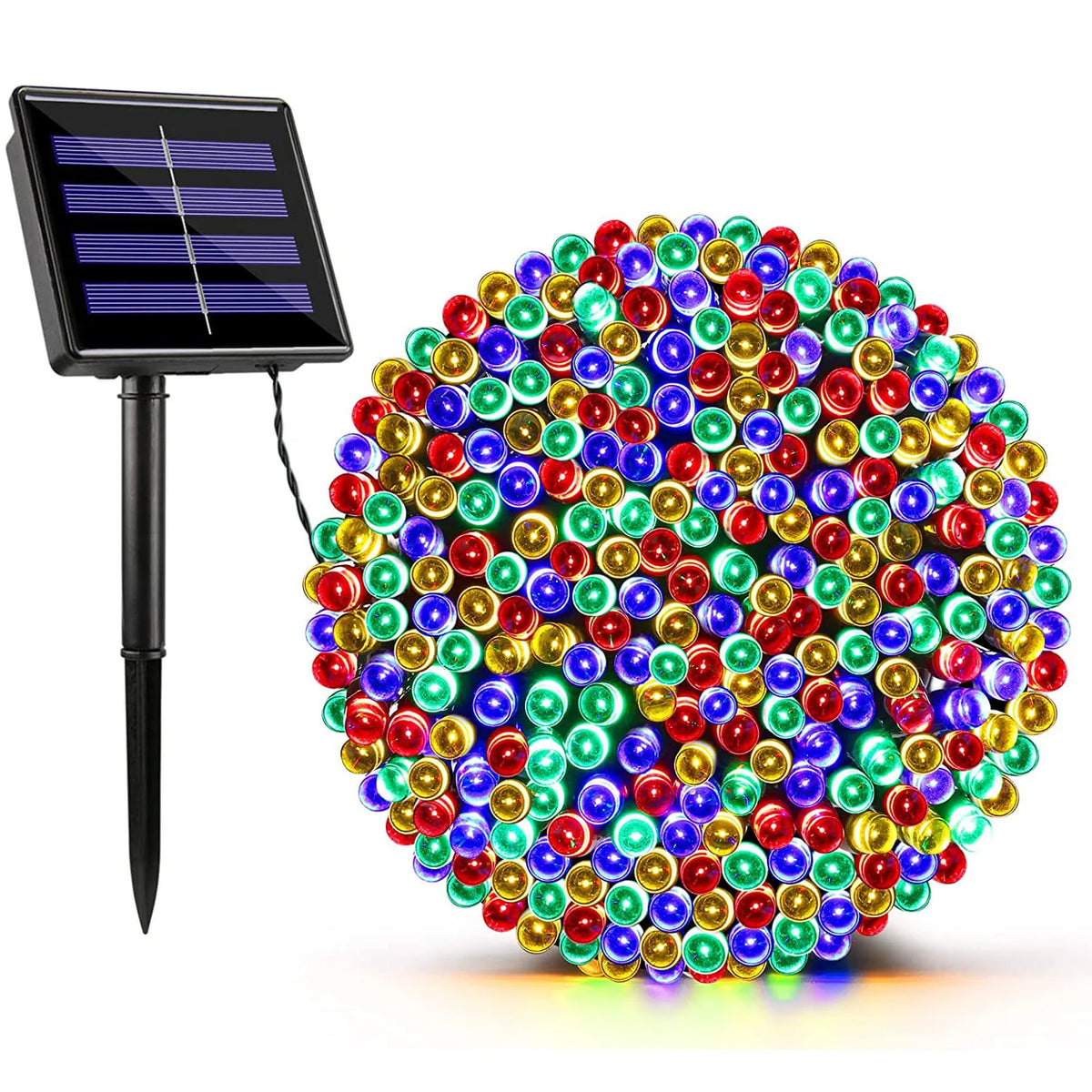 Solar Fairy Lights String Outdoor Waterproof RGB Upgraded Solar Panel Lamp Garland Christmas Home Decoration 2024 Party Garden Zpaxo RGB 12M-100LEDS