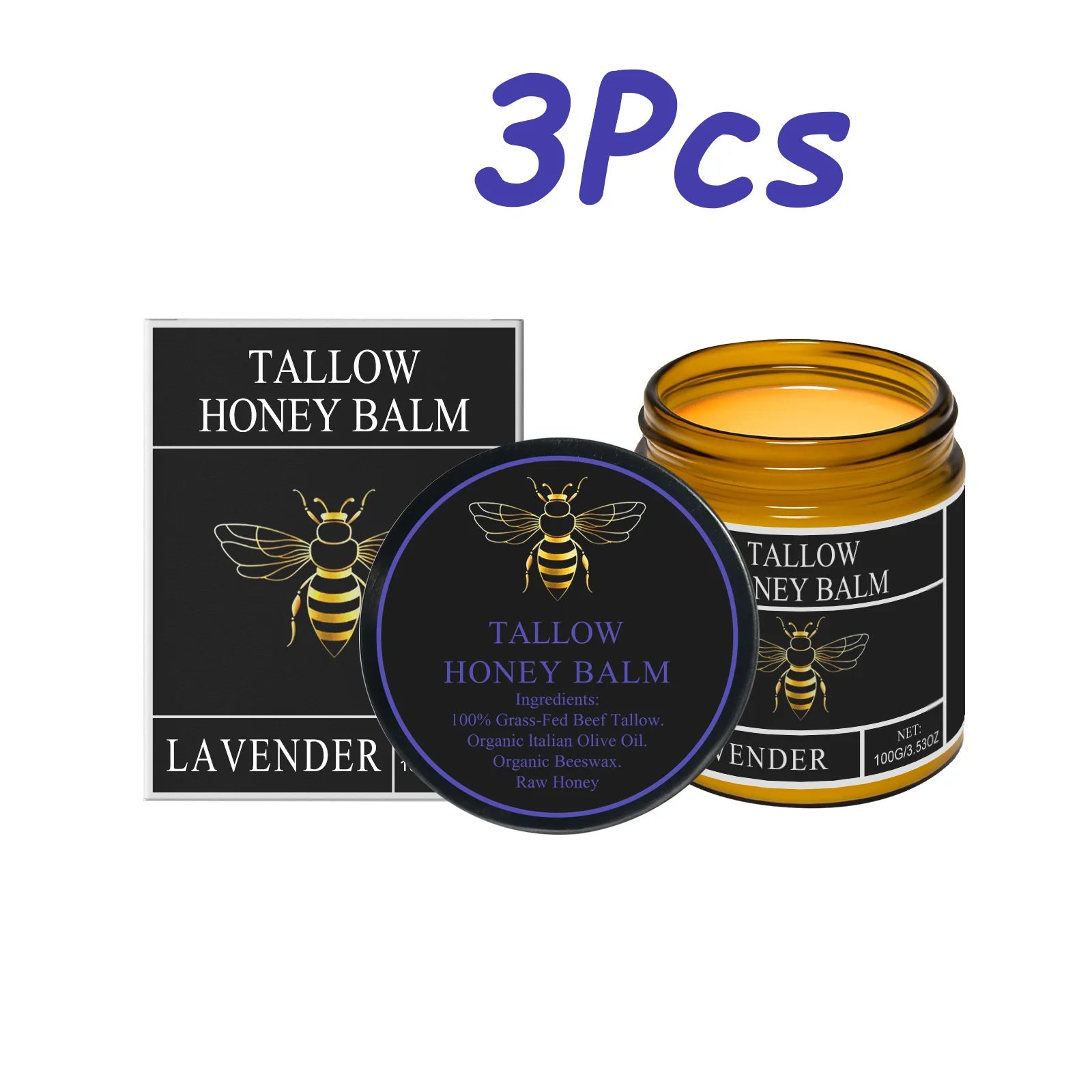 Beef Tallow Honey Cream – Moisturizing Firming Skin Balm Moisturizing Face Cream Zpaxo 3Pcs