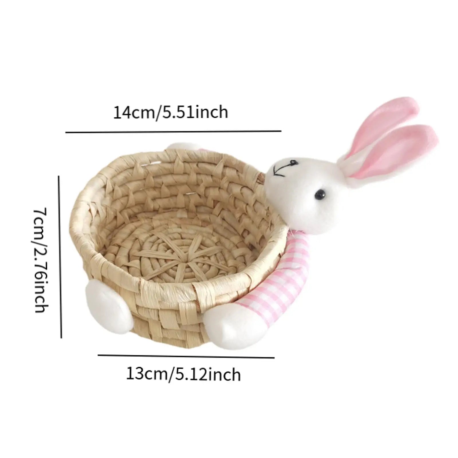 Miniature Easter Bunny Basket – Reusable Decorative Storage Easter Storage Basket Zpaxo Style 2- M