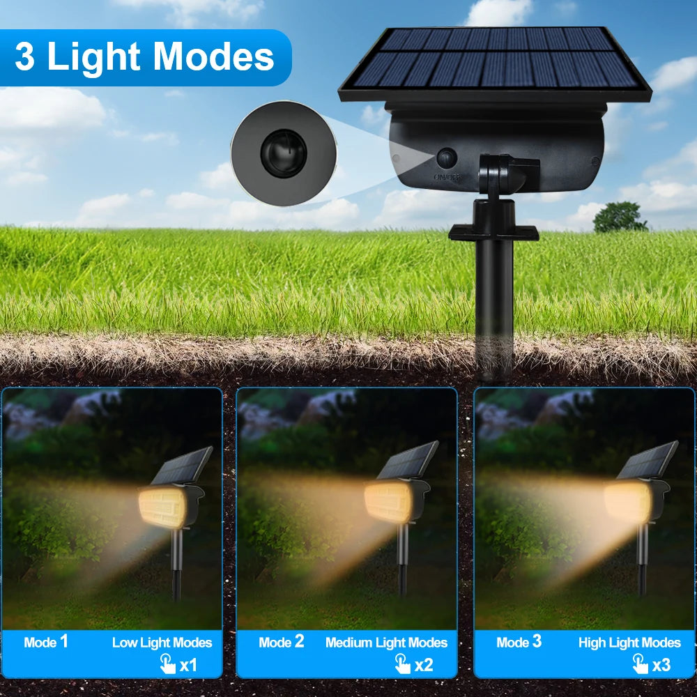 Solar Spot Landscape Lights 136 LED Outdoor Waterproof LED Lights Large Area Lighting Solar Spotlights Garden Pathway Driveway Zpaxo