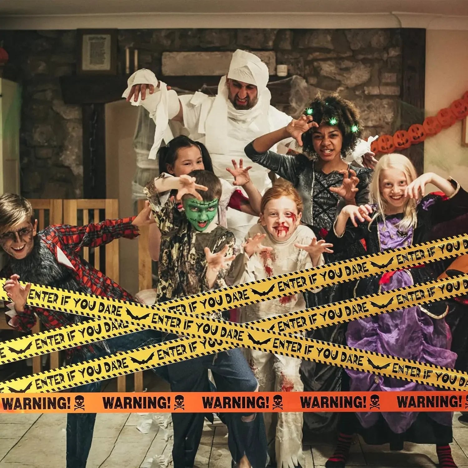 Halloween Warning Caution Tape Fake Blood Splatter Danger Barrier