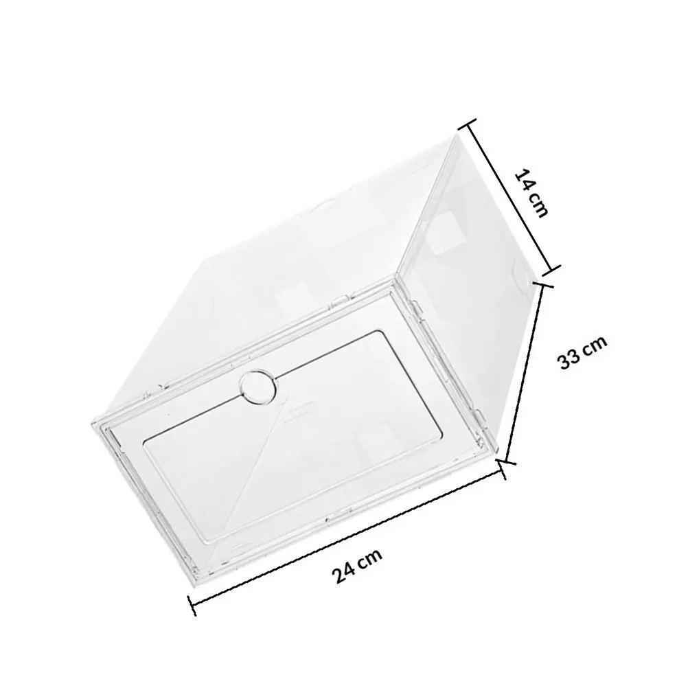 Transparent Shoes Box Plastic Storage Container Sturdy Stackable
