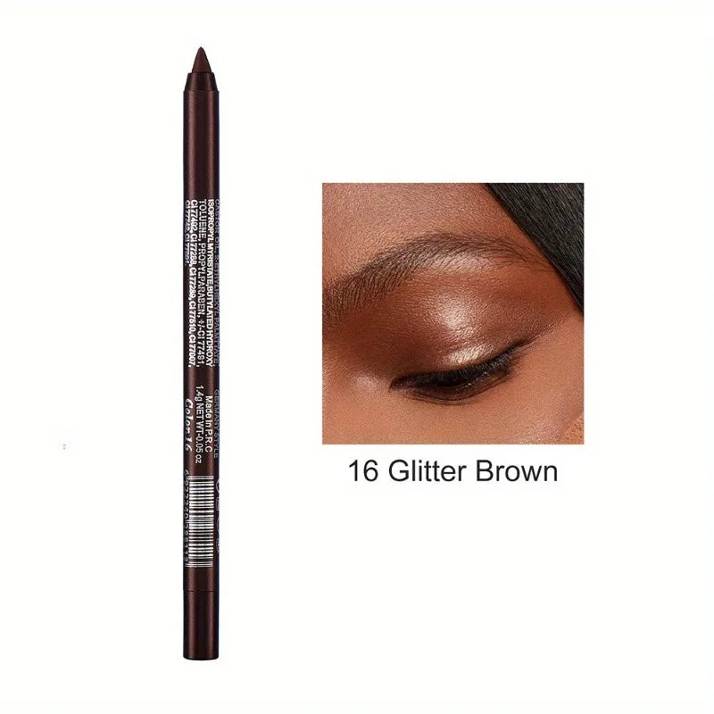 Waterproof Black Brown Eyeliner Gel Pencil Matte Smooth Eye Shadow Highlighter Pens Non-Smudge Easy Wear Eyeliner Pen Makeup Zpaxo 16