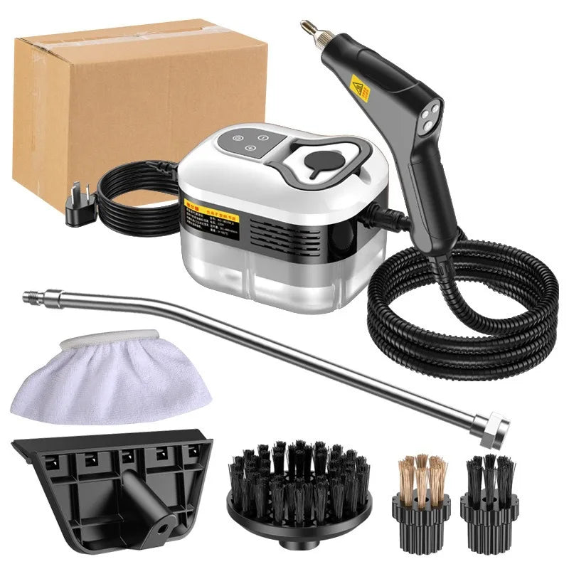 2500W Household high pressure steam cleaner Portable Handheld cleaner Air conditioner Kitchen Car Hood Steam Cleaning machine Zpaxo white 220-240V