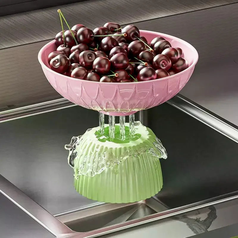 Elegant Large Washable Fruit Bowl Pedestal Chic Hygienic Tabletop Zpaxo
