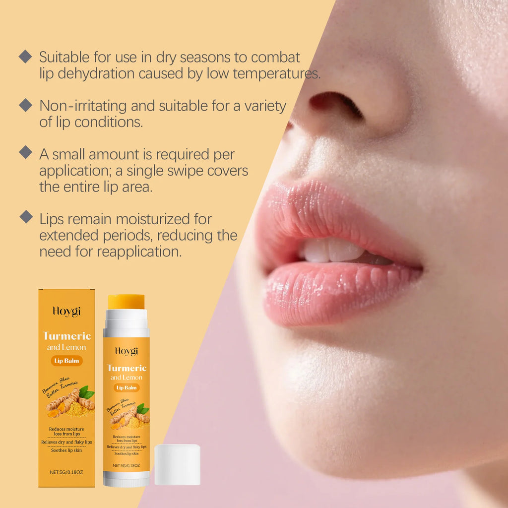 3-in-1 Lip Care Set Turmeric Nourishing Lip Balm Exfoliating Coconut Scrub & Hydrating Plumping Serum for Soft Smooth Lips Zpaxo