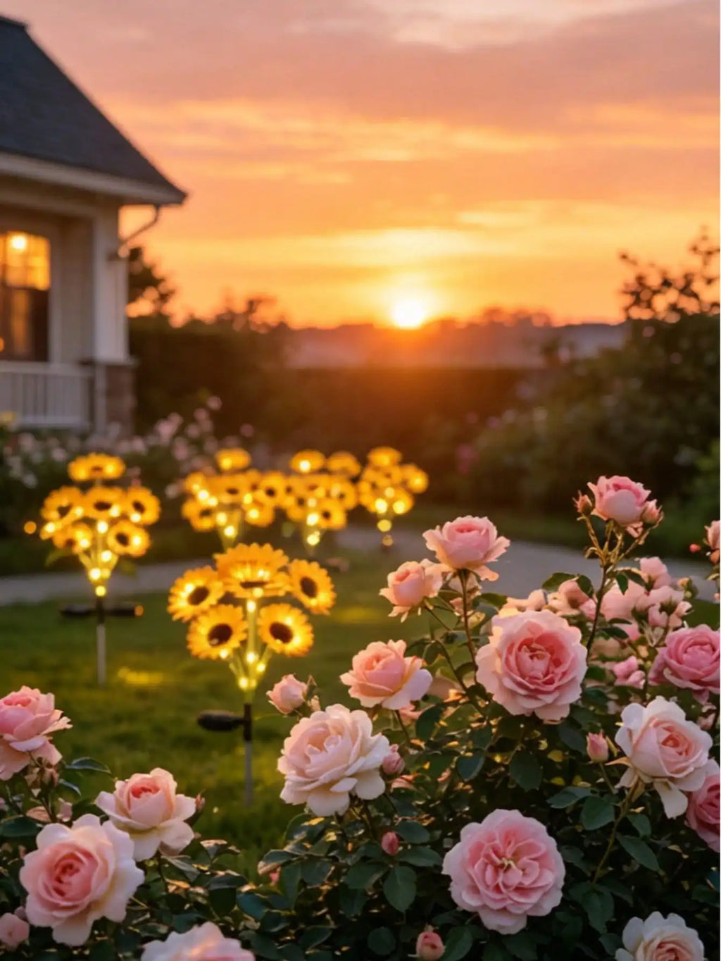 6-head Sunflower Solar Light Solar-powered Outdoor Garden Decorative