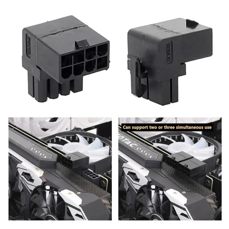 652F 90Degree Graphics Card Elbow Connector Positive 90Degree Bend Graphic Card Elbow Support Two Connectors Simultaneous Use Zpaxo