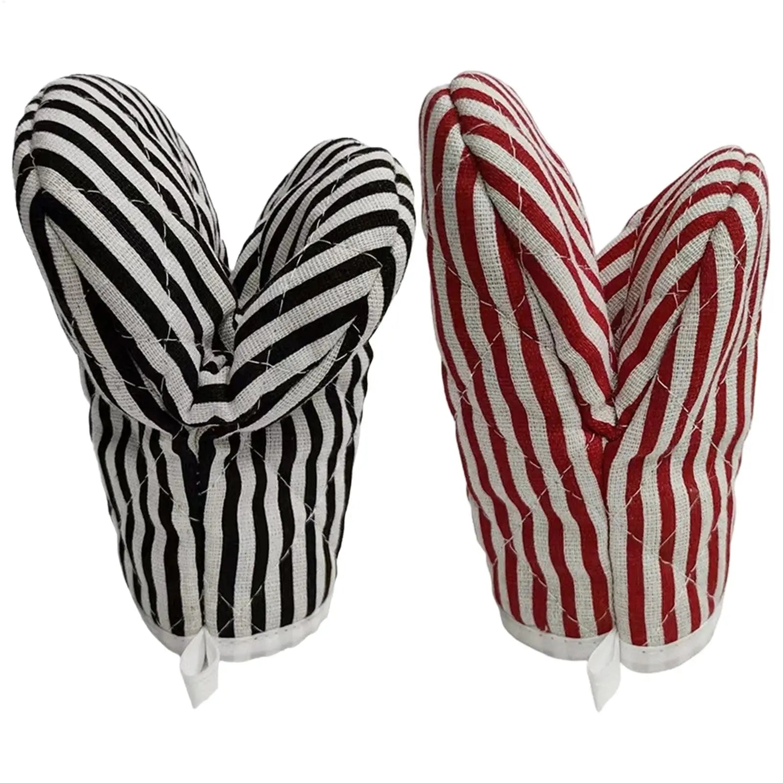 Oven Mitts Heat Resistant Striped Microwave Kitchen Gloves Duck Bill
