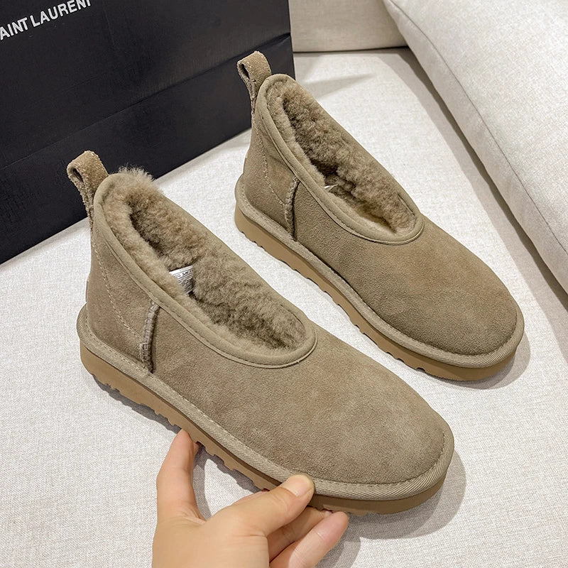 2025 Autumn Winter Fashion Classic Simple Comfortable Lamb Wool Flat