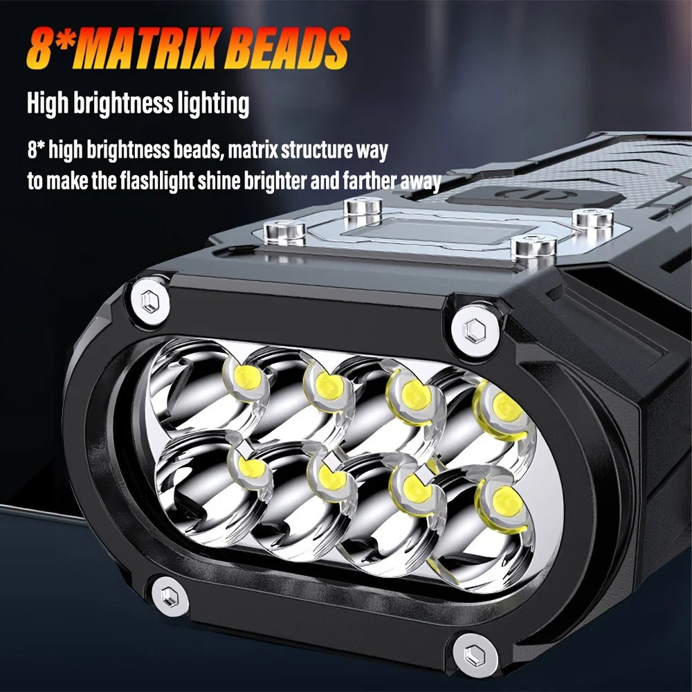 POCKETMAN 8-LED 2000LM USB Rechargeable Flashlight + Magnet LED Rechargeable Flashlight Zpaxo
