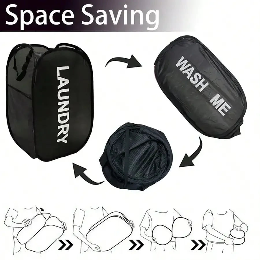 Portable Pop-Up Mesh Laundry Hamper – Collapsible Basket