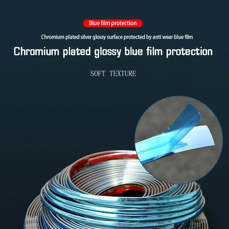 6mm×5m Chrome Car Body Trim Strip – Door & Bumper Moulding