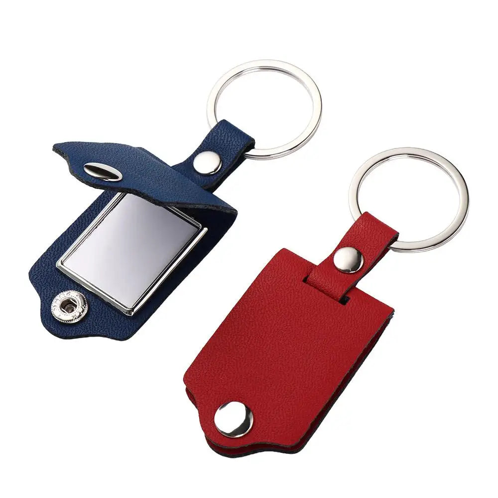 Couples Friends Gifts DIY Photo Keyring PU Leather Metal Key Chains Fashion Photo Frame Car Key Ring Thanksgiving Zpaxo