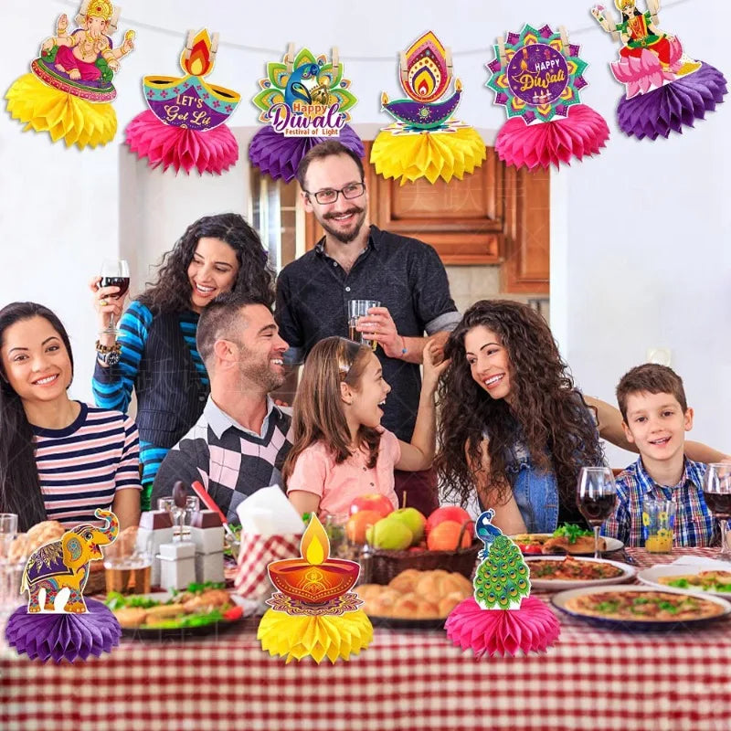 Festival Atmosphere Decoration Ornament Honeycomb Festival Desktop Handmade Ornament Lantern Festival Honeycomb Display Platform Zpaxo