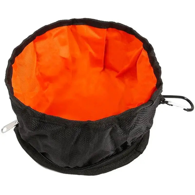 Big Volume Dog Drinking Container Foldable Dog Water Bowl Food Storage Bag Outdoor Hiking Travel Folding Pet Bowl 1100ML Zpaxo Black