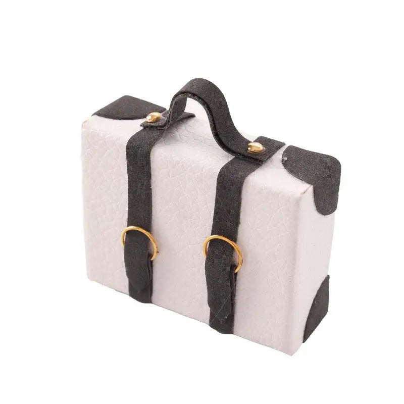 ▶1:12 Dollhouse Miniature Briefcase Suitcase Model Decor Toy Doll House Accessories Zpaxo White