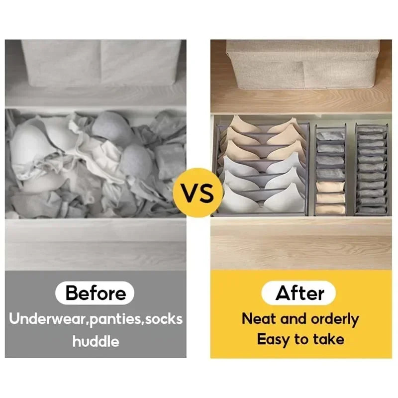 Folding Storage Pouch Laundry Organizer in The Closet Underwear Drawers Storage Bedroom Cabinet Socks Bra Storage PantsOrganizer Zpaxo