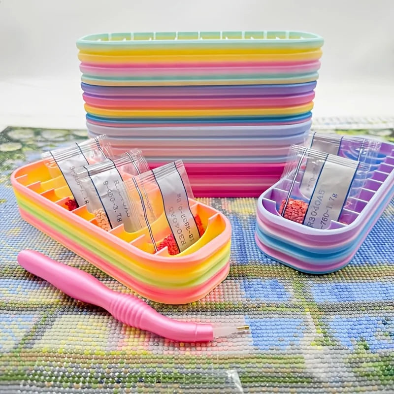 10-Hole Diamond Painting Storage Organizer Box Includes Pen Bags
