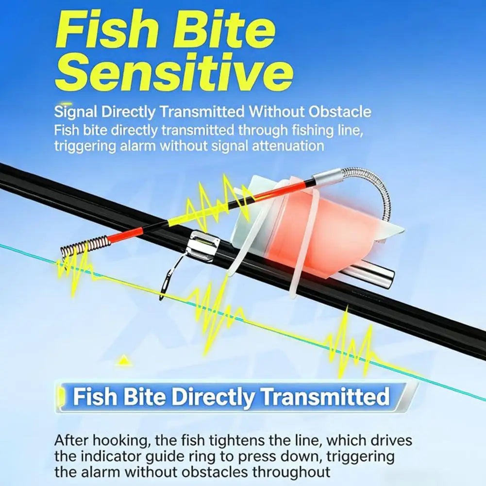 1/2pcs Float Fishing Alarm with Buzzer & LED Light Sensitive Fish Bite Alert for Fishing Rod, Auto-Adjust Anti-False Alarm Fish Zpaxo