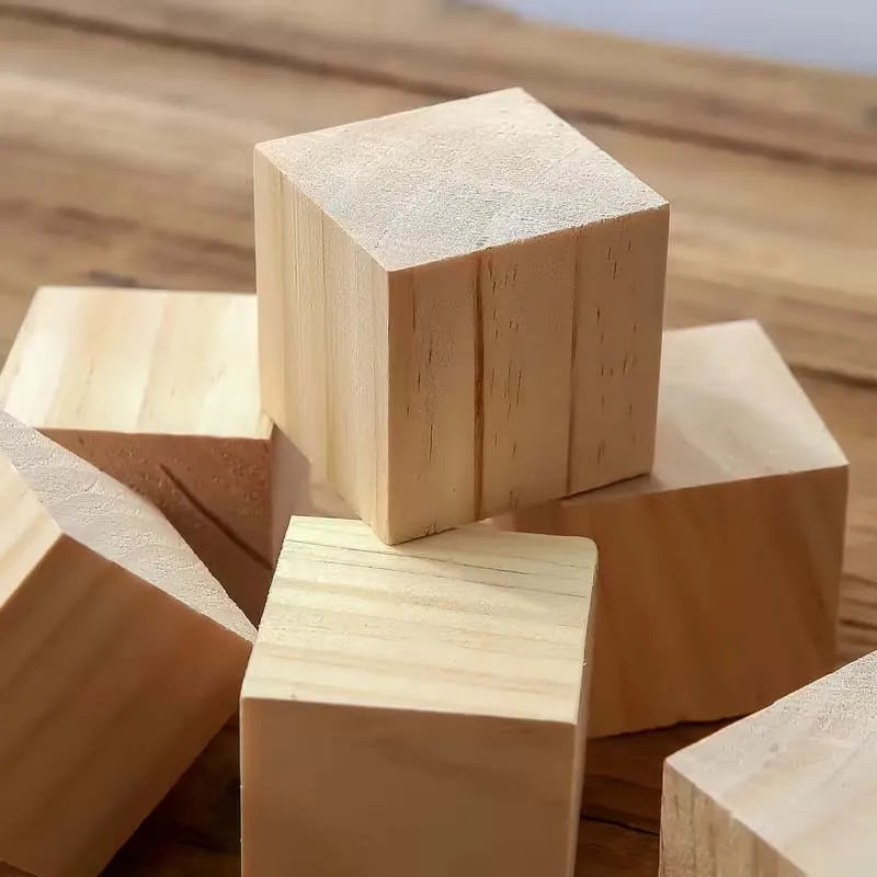 2pcs 5cm 2inch Unfinished Wooden Blocks for DIY Crafts Durable Natural Wood Cubes Puzzle Making Stacking Wooden Blocks Zpaxo 2PCS 5CM 2inch