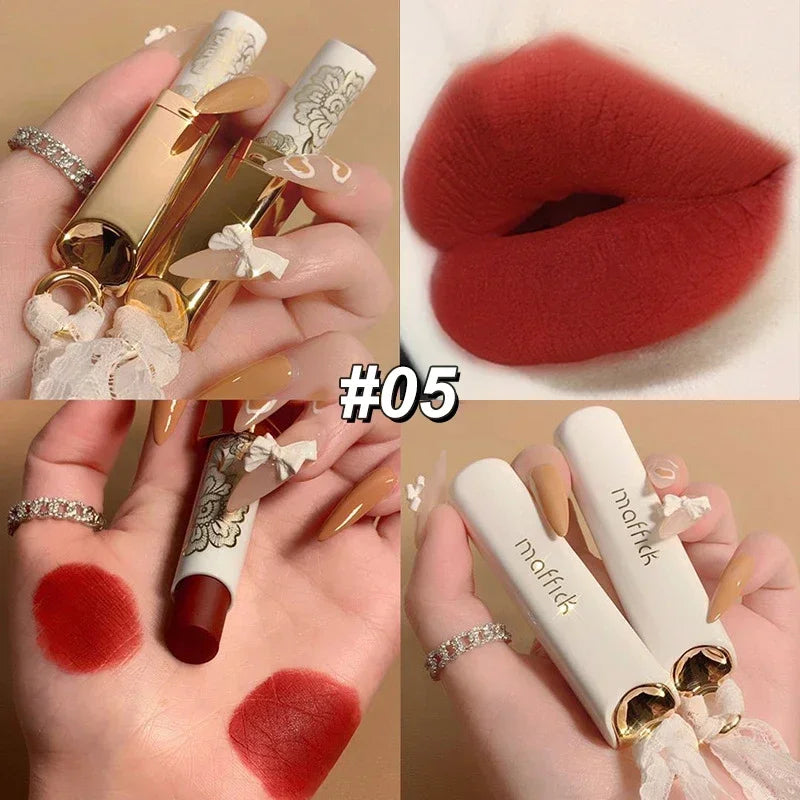 6 Color Lace Lipstick Waterproof Matte Brick Red Lipstick Non-Stick Cup Lasting Velvet Lip Balm Highly Pigmented Lips Cosmetic Zpaxo 05 Rotten Tomatoes