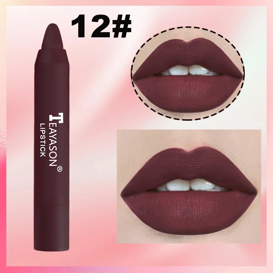 Matte lipstick for easy application, smudge-proof, daily moisturizing, lipstick, holiday gift, light makeup, lip pen, lipliner, Zpaxo 12XQ06 2.5G Full Size