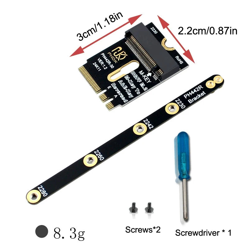 M.2 A+E To NVME SSD Adapter M2 WIFI Interface A/E Key To M Key PCIE 4.0 Riser Card With Bracket For 2230 2242 2260 2280 NVME SSD Zpaxo