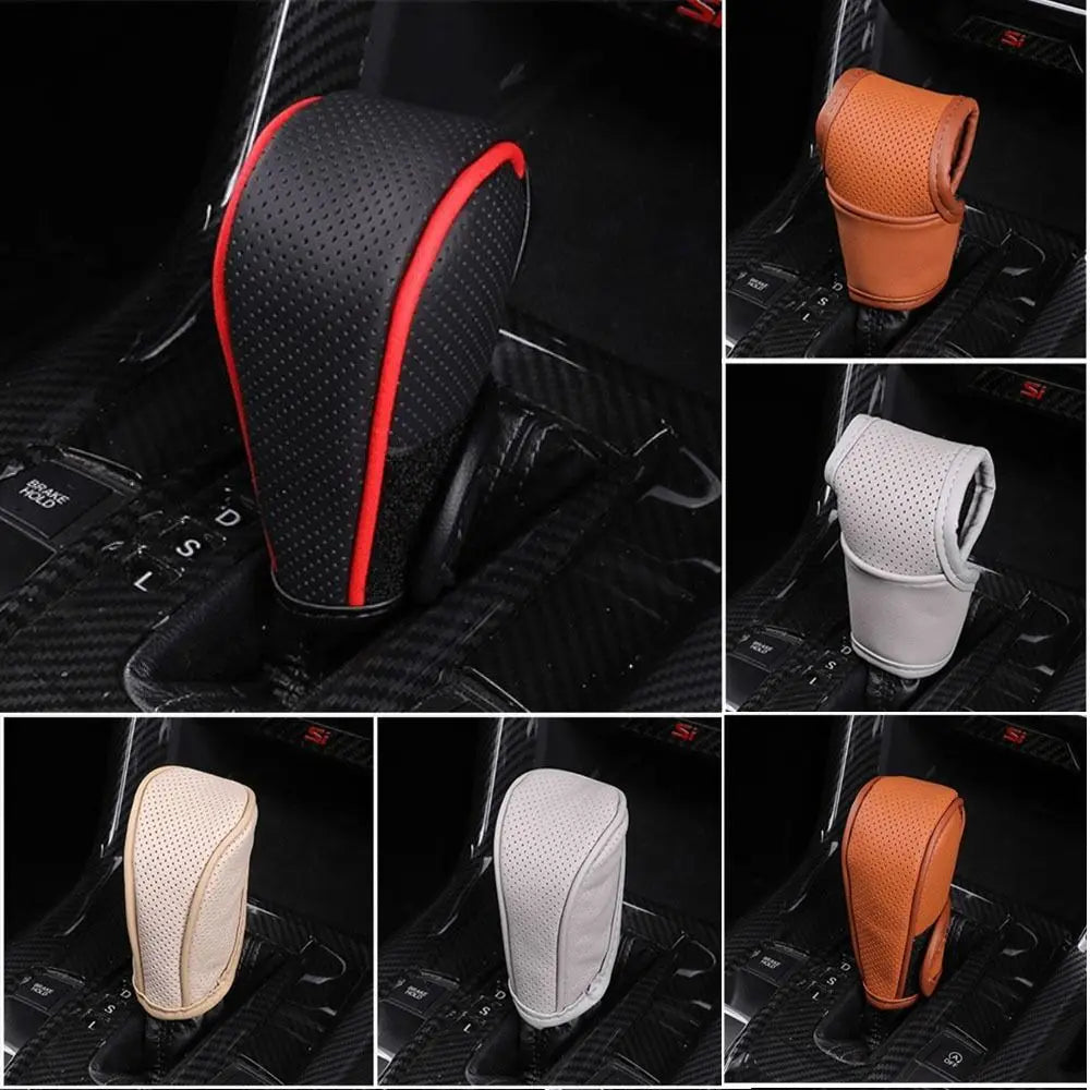 Universal Car Gear Shift Cover Non-slip Leather Shifter Knob Covers Zpaxo