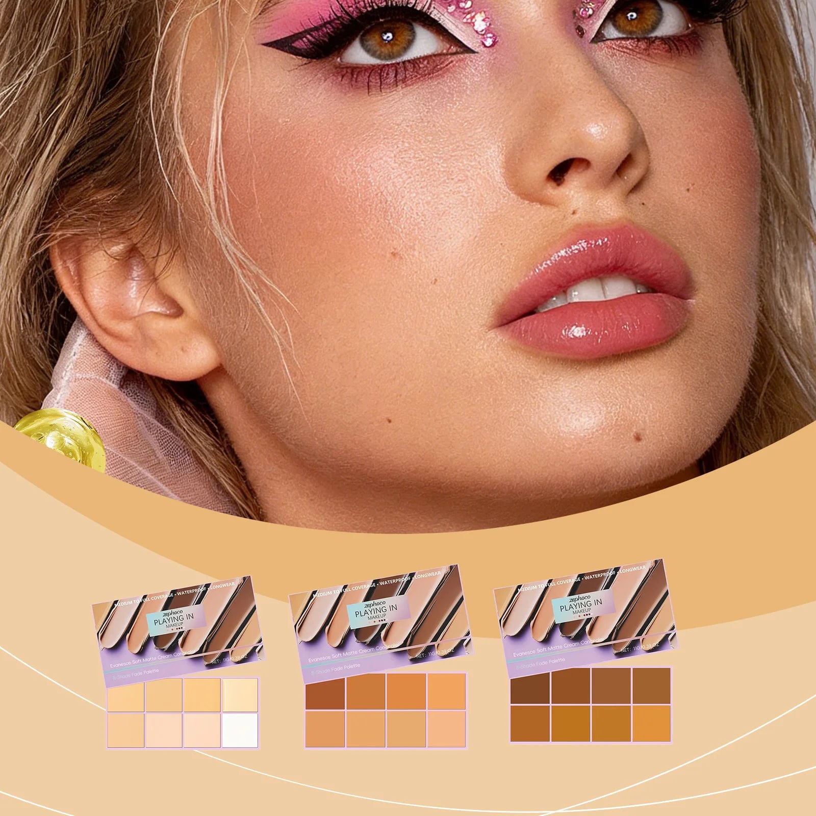 Long-lasting Waterproof Soft Matte Gradient Concealer Naturally Lightweight and Smooth Transparent Makeup Gradient Concealer Zpaxo