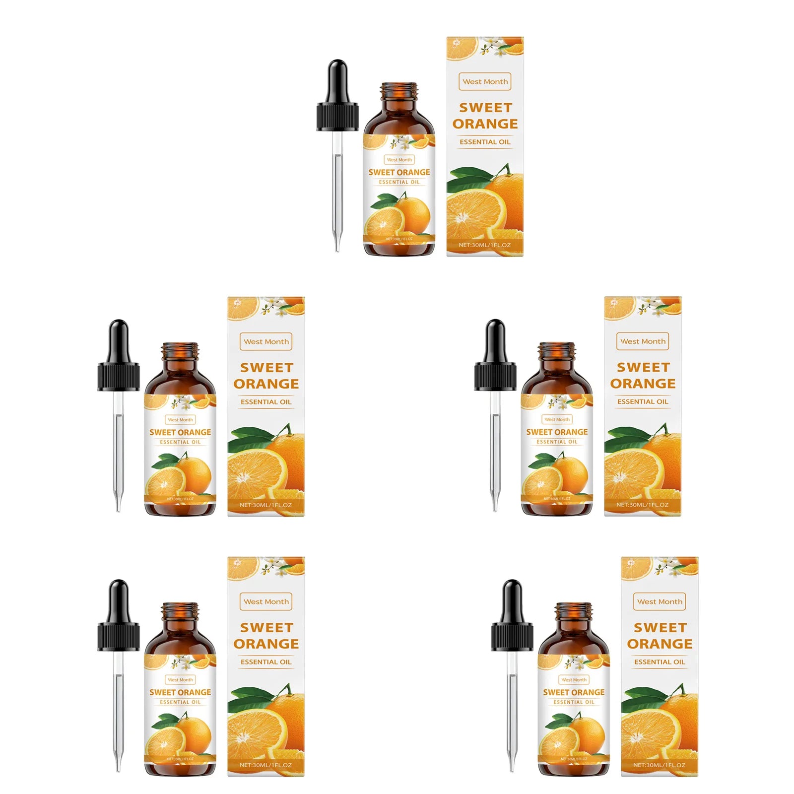 Sweet Orange Essential Oil – Body Massage & Hydrating Skin Care Essential Oil Zpaxo 5Pcs 30ml Sweet Orange