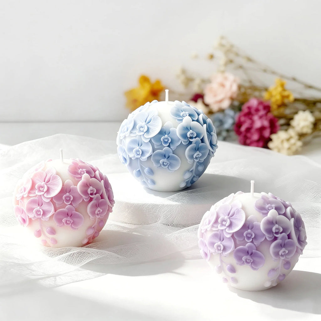 3D Flower Ball Silicone Mold – Sphere Candle Soap Resin Mold