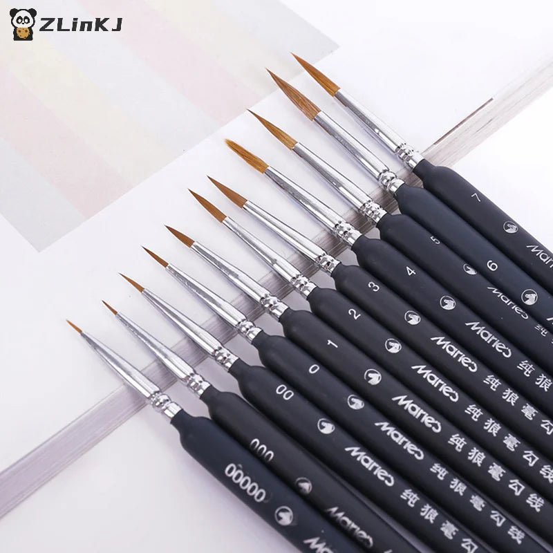 ▶3/5/6pcs Miniature Paint Brush Professional Nylon Brush Acrylic Painting Thin Line Pen , #000 #00 #0 #1 #2 #3 Zpaxo