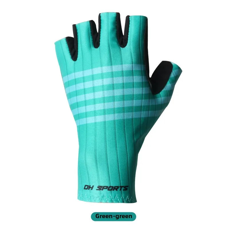 Cycling Gloves Half Finger Summer Style Bicycle Short Finger Gloves Breathable Fishing Fitness Outdoor Can Both Men and Women Zpaxo Green Palm width8.0-9cm