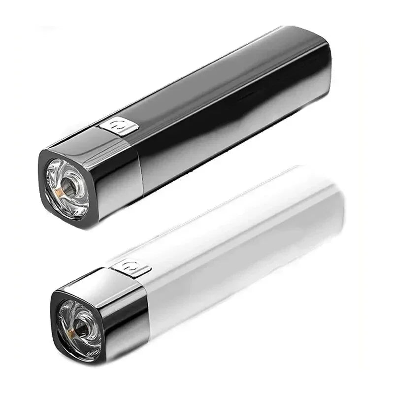 2-in-1 Mini LED Flashlight & USB Power Bank – 3 Modes IPX6