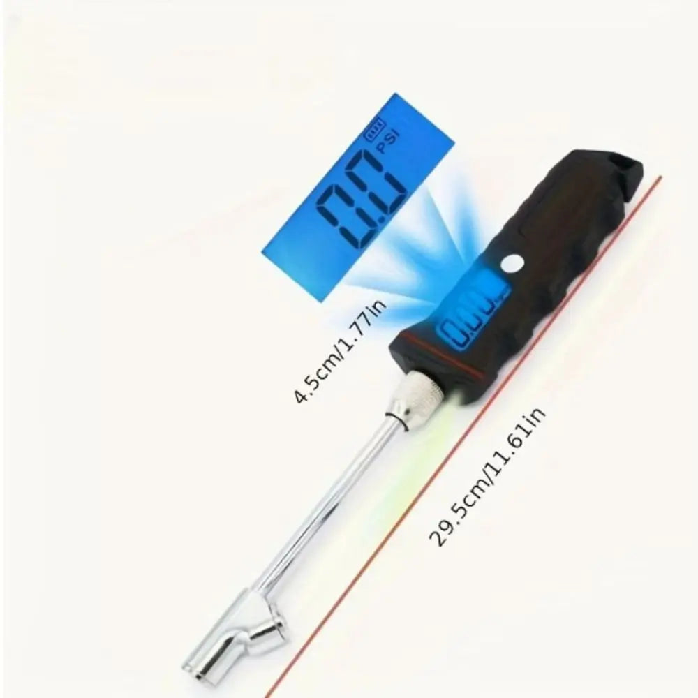 Digital Display Truck Tire Pressure Gauge LCD Display Backlit Tire Pressure Meter Multiple Units Large Range Zpaxo