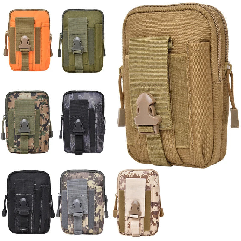 Molle Pouch Belt Waist Men Small Pocket Survival Tool Bag Running