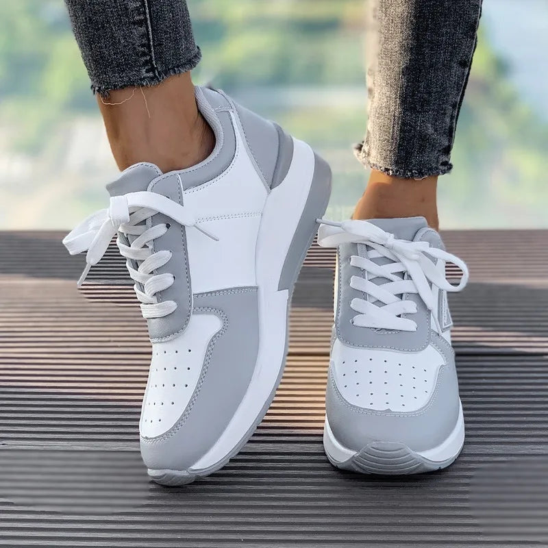 Women's Casual Breathable Lace-up Design Sneakers Spring Autumn Zpaxo
