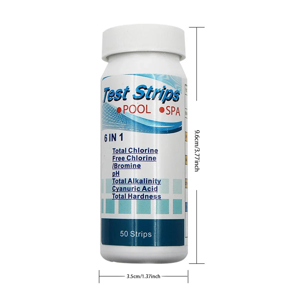 6-in-1 Water Test PH Strips Multipurpose Residual Chlorine Value