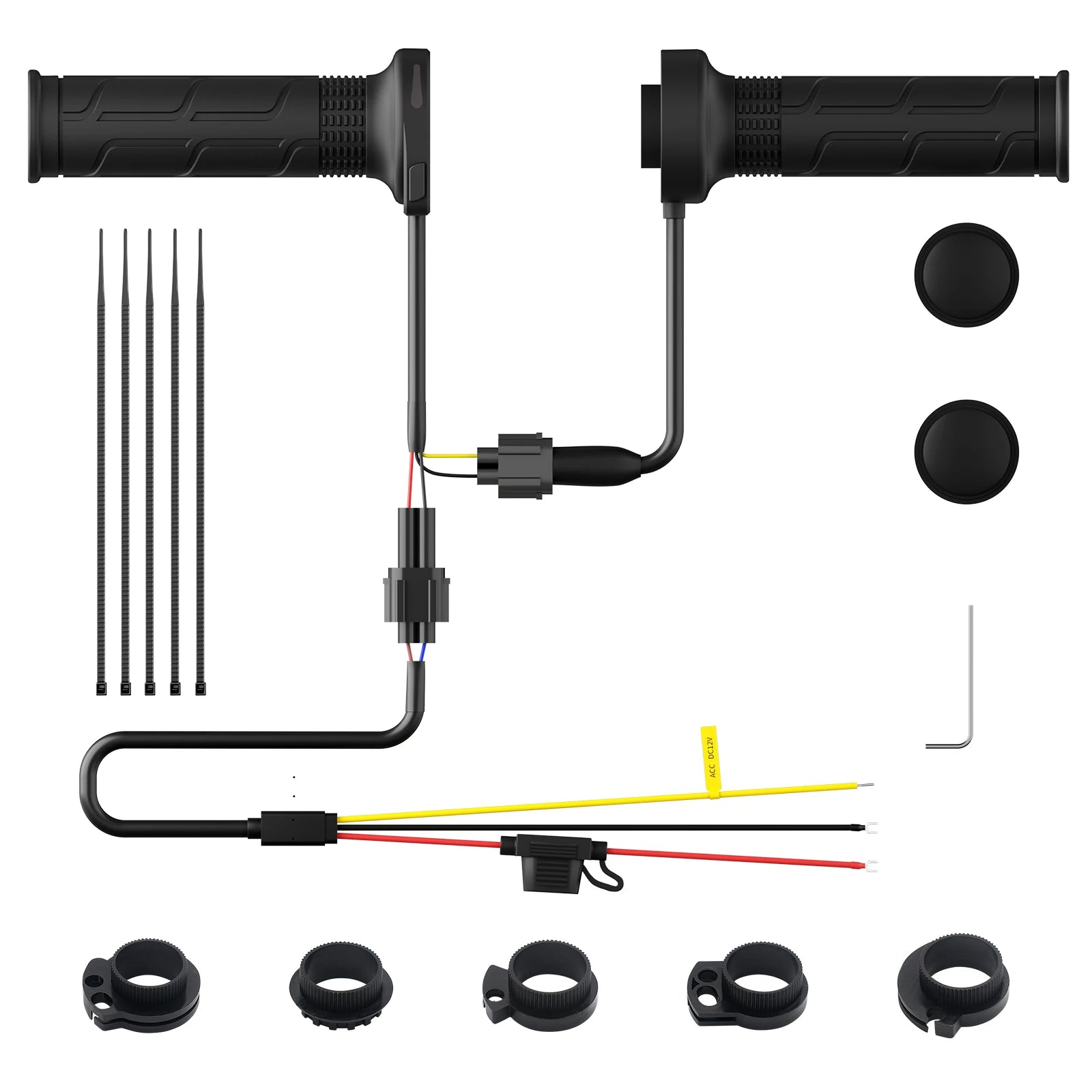 12V 22mm Motorcycle Heated Grips Universal Motorbike Hand Heated Grips Temperature Adjustable Motorcycle Heated Hand Grips Zpaxo