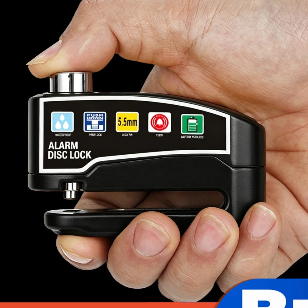 Motorcycle Disc Block Alarm Lock Wheel Brake Key Moto Scooter Bicycle
