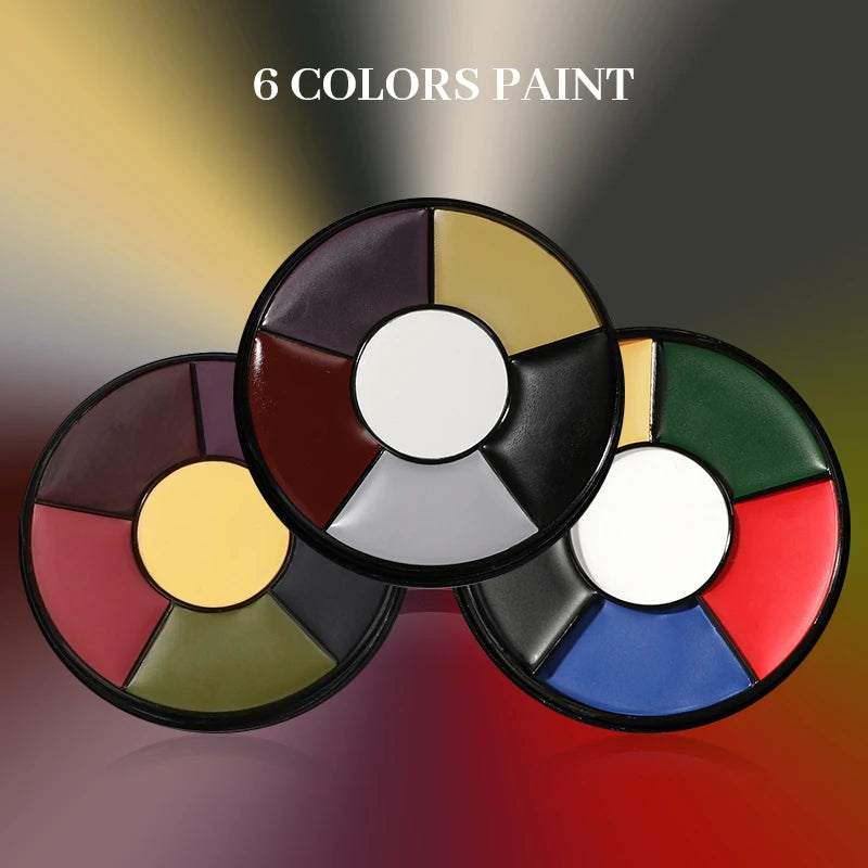 6 Oil Face Paint Palette Halloween Party Camo Body Makeup Clown SFX Zpaxo