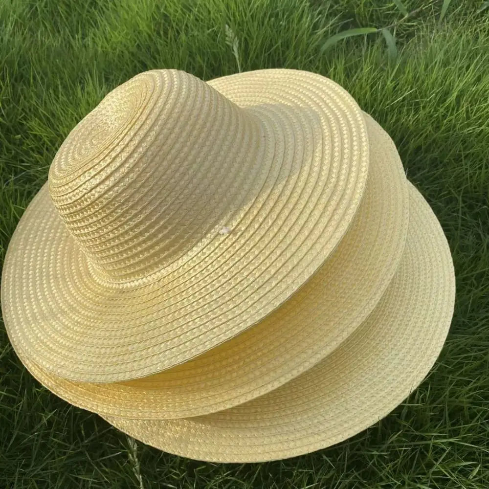 Summer Simple Straw Hats Women Men Wide Brim Beach Sun Hat Uv Protection Fishing Caps Farm Straw Hat With Windproof Rope Panama Zpaxo