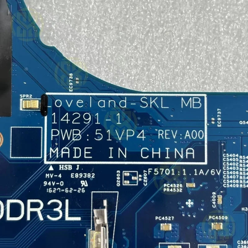Dell Laptop Motherboard 00KCD9 0KCD9 14291-1 3470 I7-6500U 2 5GHz