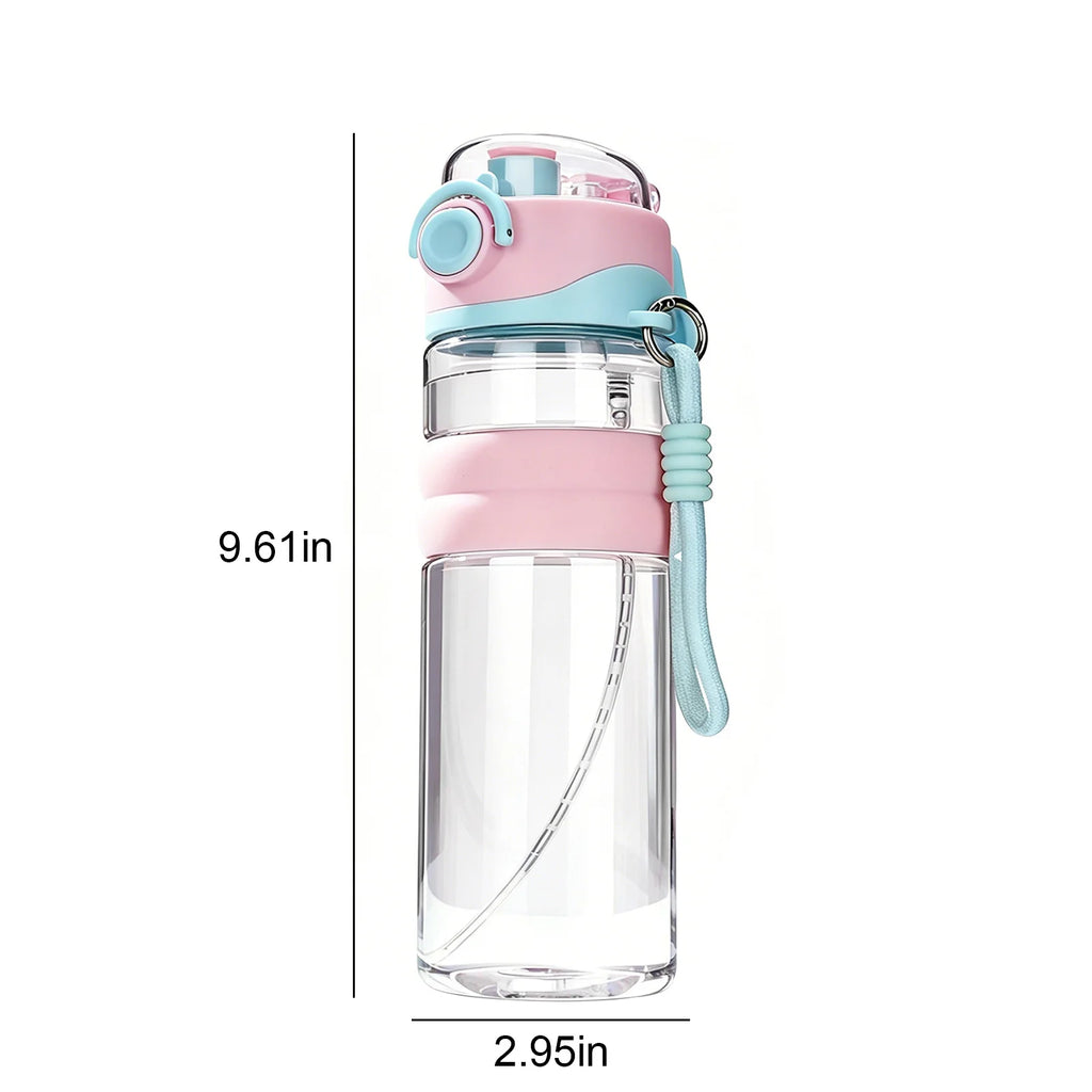 Spray Sports Water Bottle 750ML Direct Drinking Dual-Use Plastic Water Bottles with Straw 2 In1 Cup for Outdoor Sporting Zpaxo