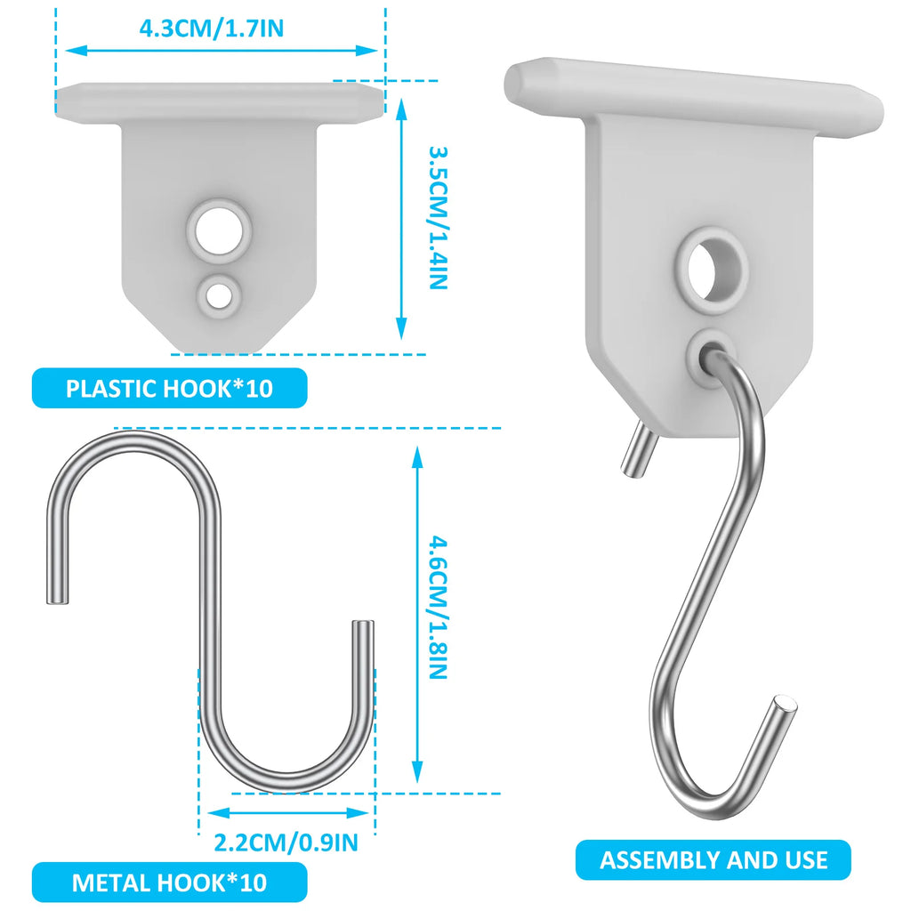 10Pcs Sturdy Awning Hooks for RV S Shaped Camping Awning Hooks Metal Party Light Hangers Hats Outdoor Camper Hanging Accessories Zpaxo