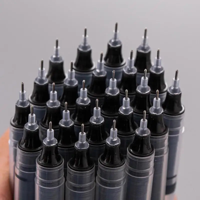 10pcs 0.5mm Gel Pencil Needle Type Gel Pen Black Blue Red Ink Straight Liquid Pen Writing Pens School Office Stationery Supplies Zpaxo