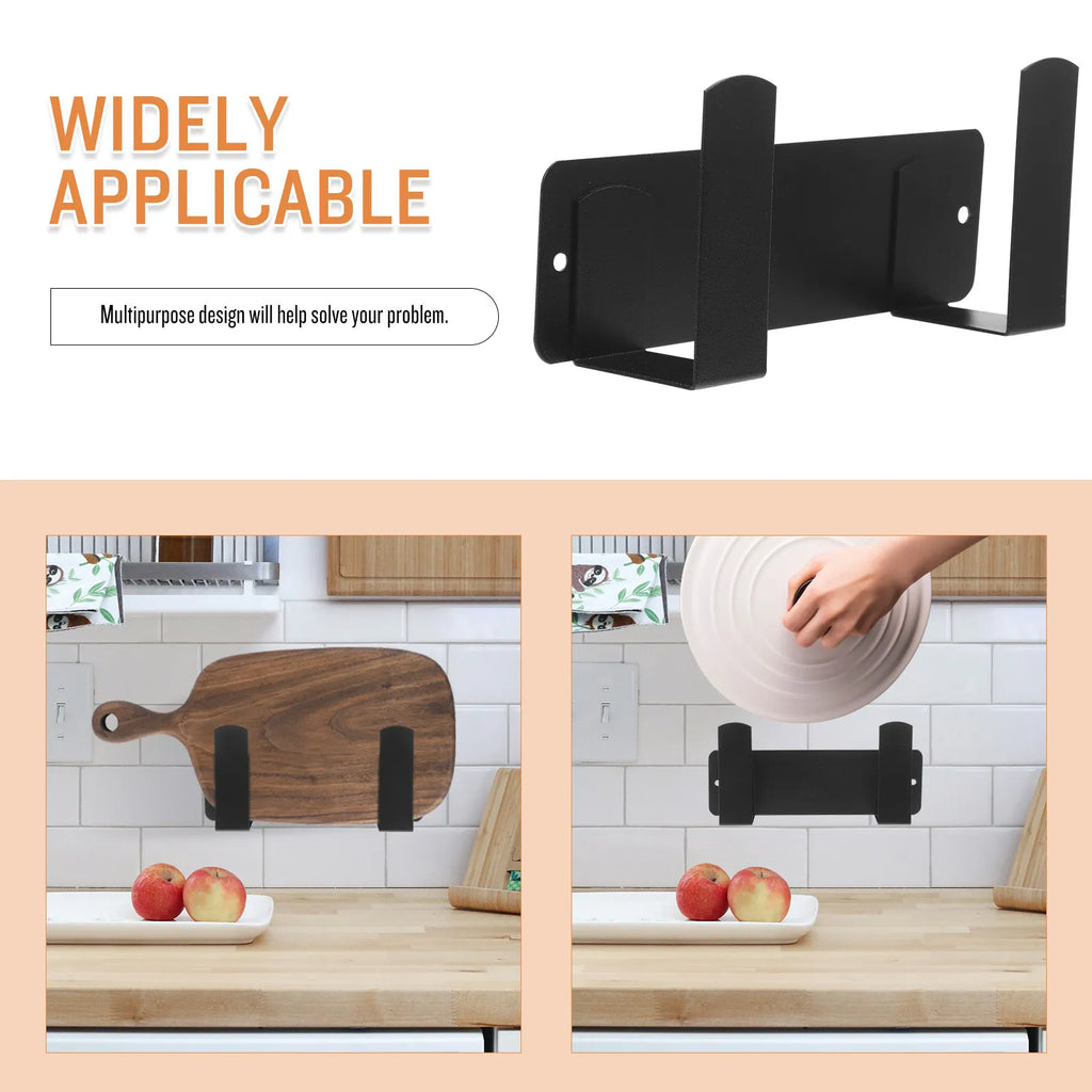 Aviation Aluminum Cutting Board Rack Black Punch Wall Mount Pan Cover
